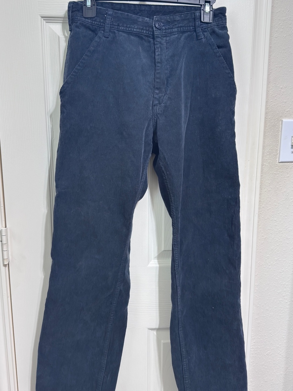 Brandy Melville Navy Straight-Leg Corduroy Pants